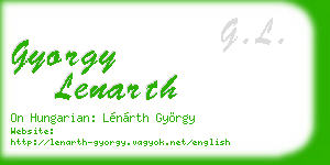 gyorgy lenarth business card